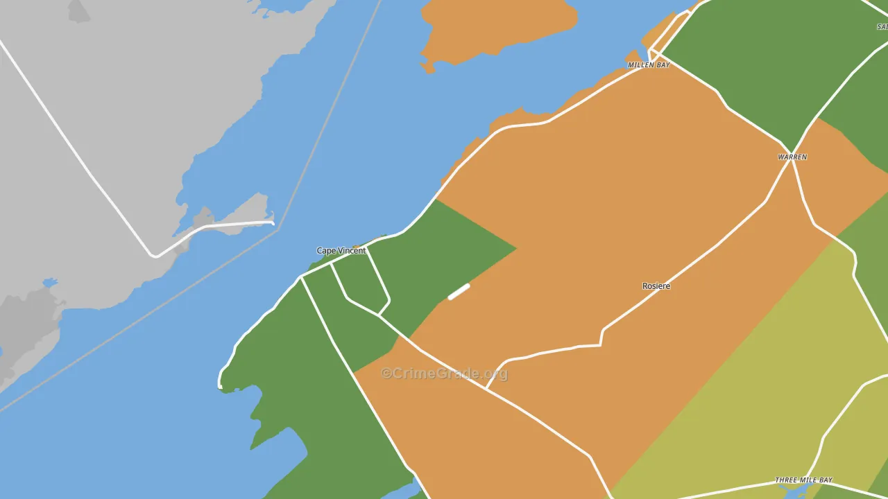 Cape Vincent, NY Map of Drug-Related Crime Rates