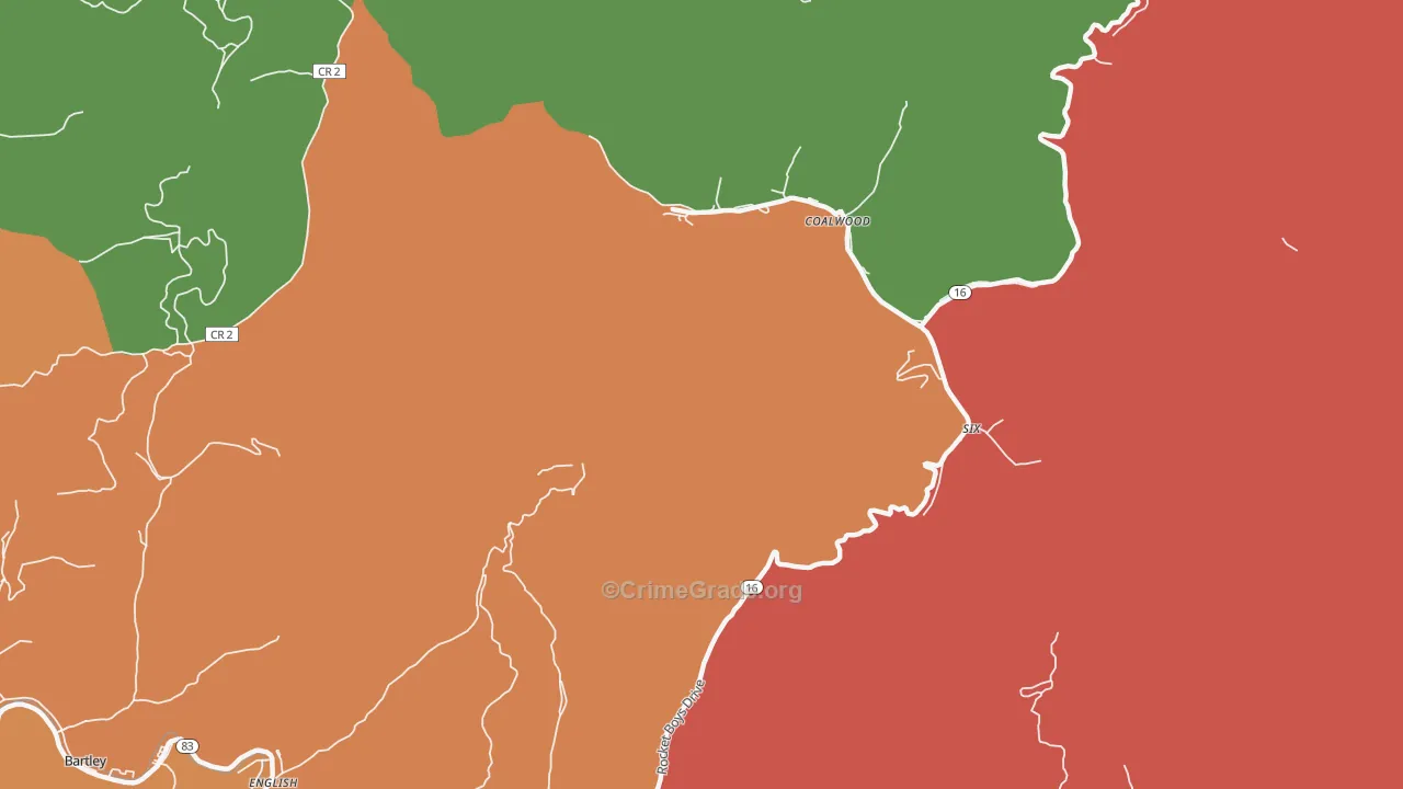 Capels, WV Map of Drug-Related Crime Rates