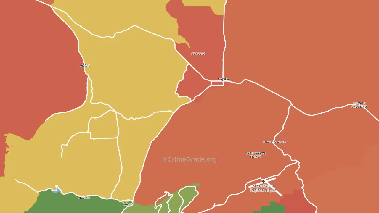 Capitan, NM Map of Drug-Related Crime Rates