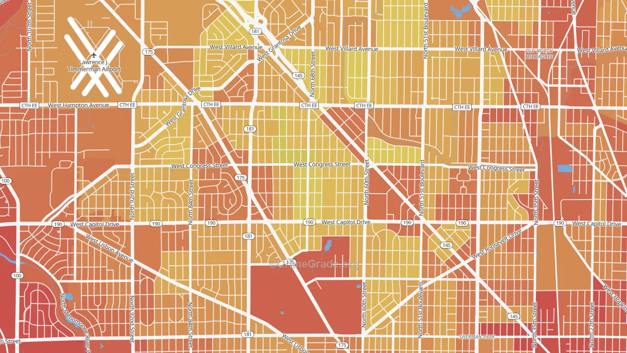 Capitol Heights, Milwaukee, WI Map of Drug-Related Crime Rates