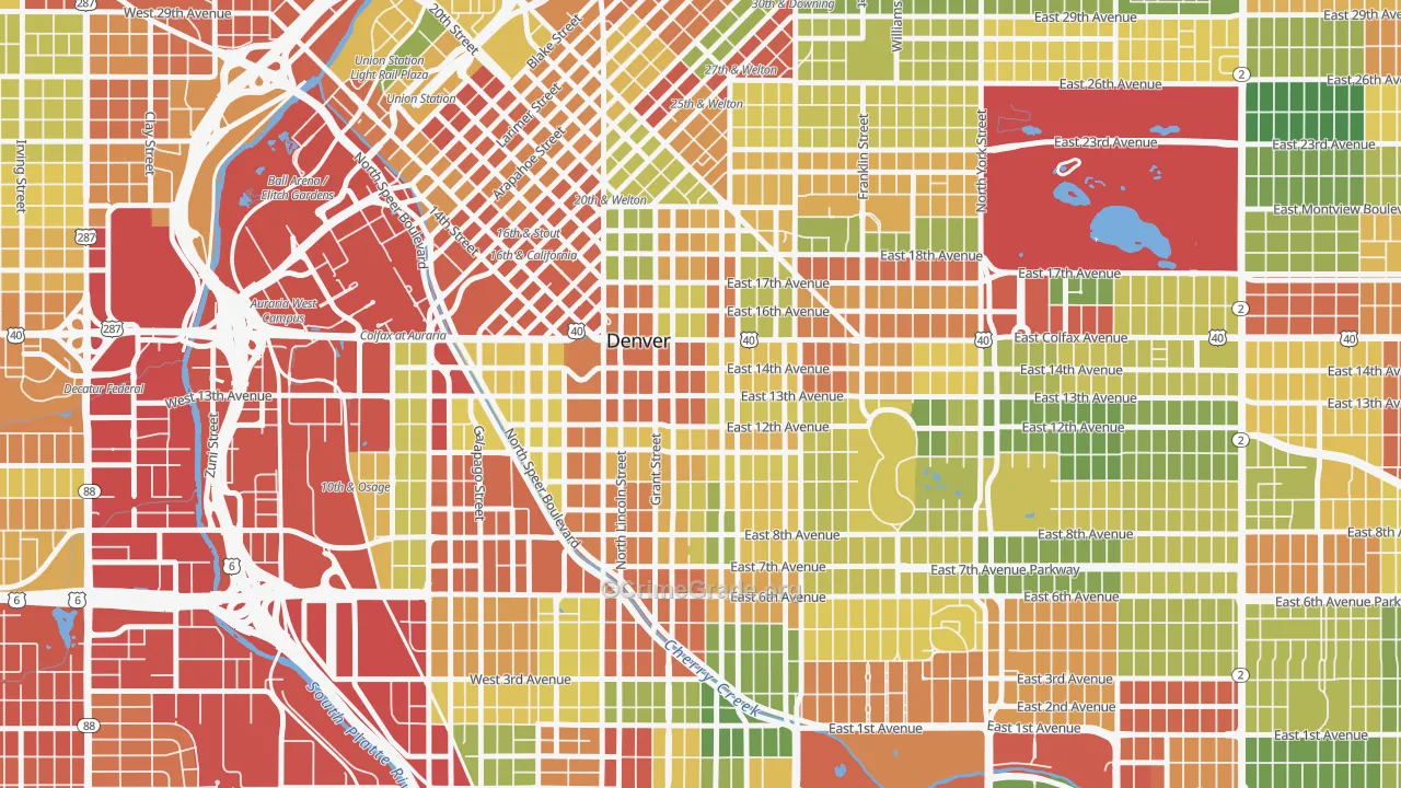 Capitol Hill, Denver, CO Map of Drug-Related Crime Rates