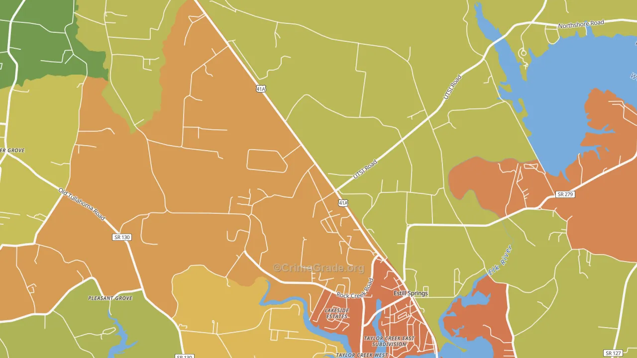 Capitol Hill, TN Map of Drug-Related Crime Rates