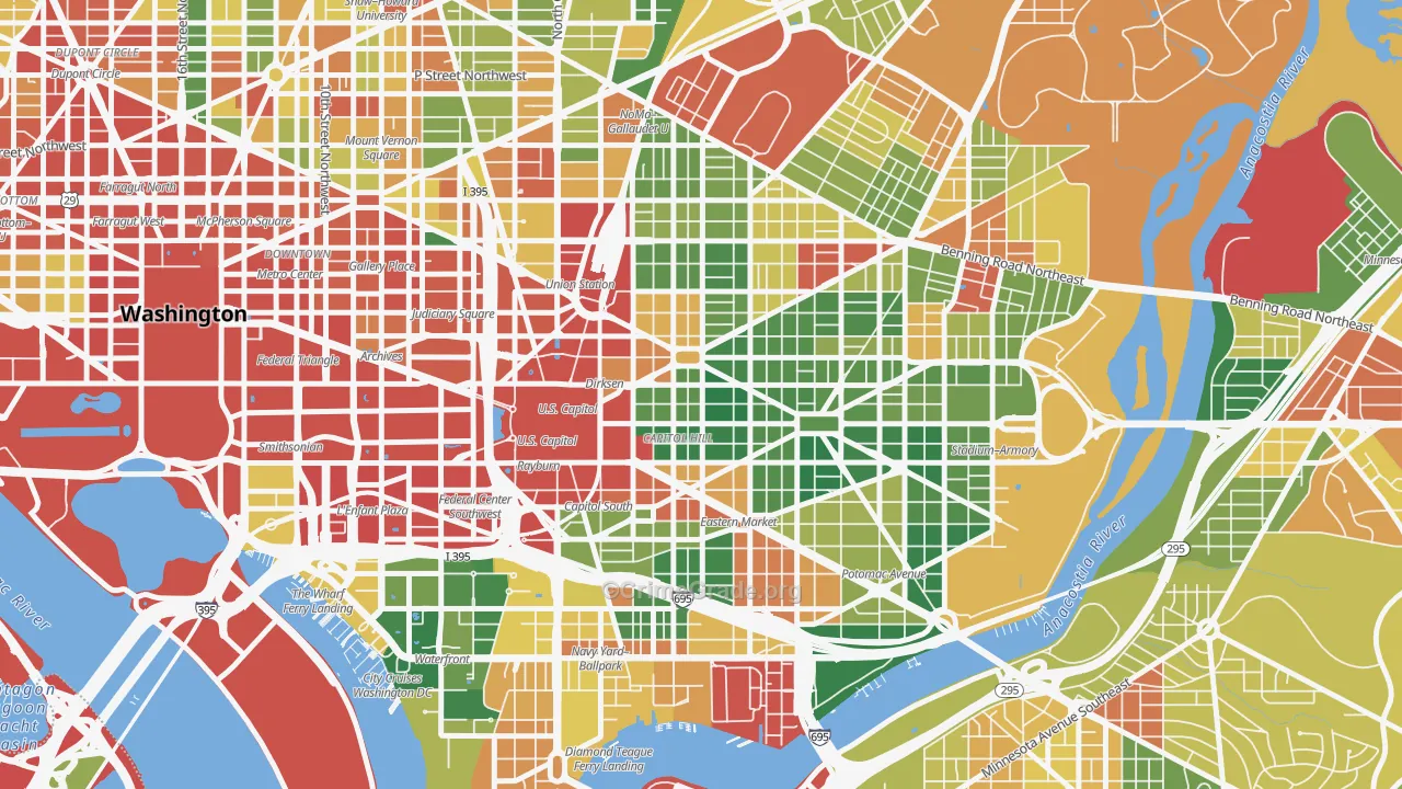 Capitol Hill, Washington, DC Map of Drug-Related Crime Rates