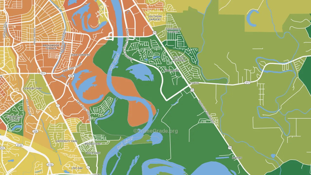 Caplis, LA Map of Drug-Related Crime Rates