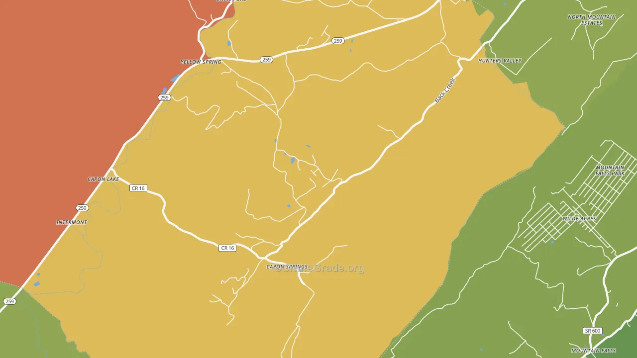 Capon Springs, WV Map of Drug-Related Crime Rates