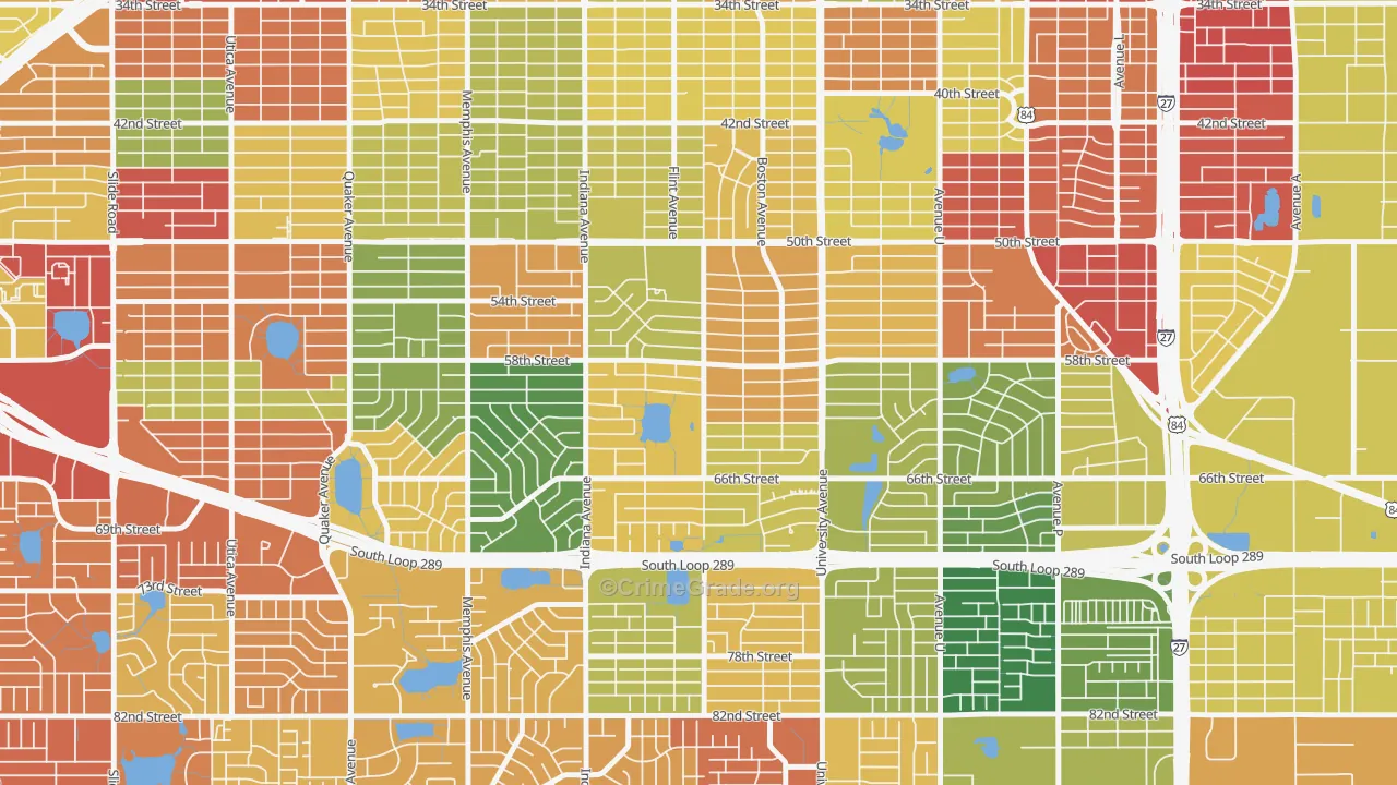 Caprock, Lubbock, TX Map of Drug-Related Crime Rates