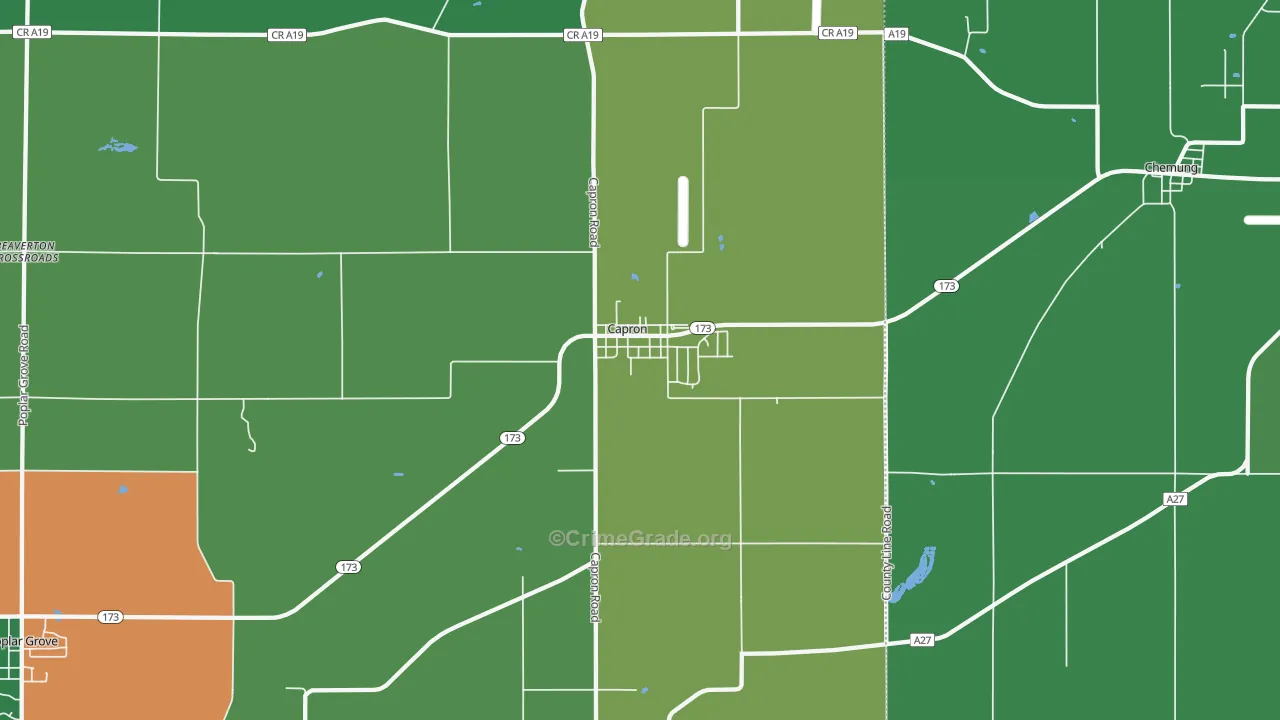 Capron, IL Map of Drug-Related Crime Rates