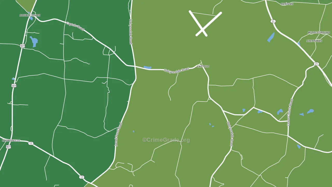 Captolo, GA Map of Drug-Related Crime Rates