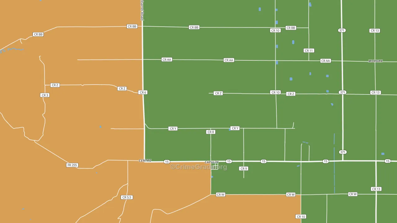 Capulin, CO Map of Drug-Related Crime Rates