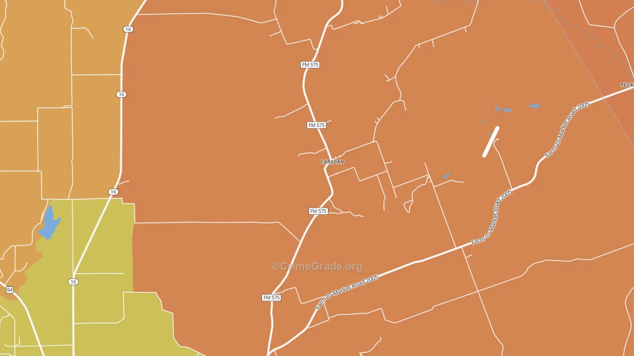 Caradan, TX Map of Drug-Related Crime Rates