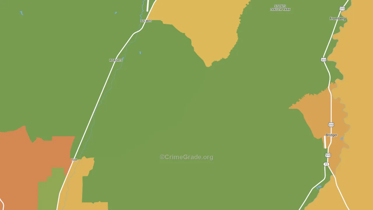 Carbon County, MT Map of Drug-Related Crime Rates