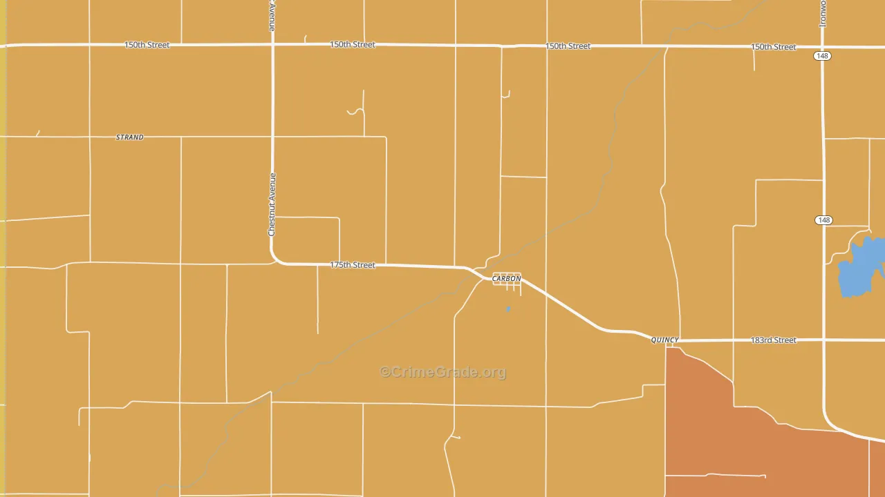 Carbon, IA Map of Drug-Related Crime Rates