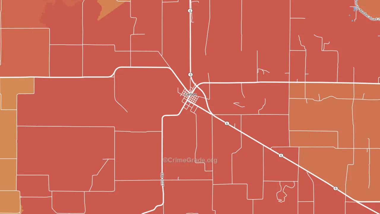 Carbon, TX Map of Drug-Related Crime Rates
