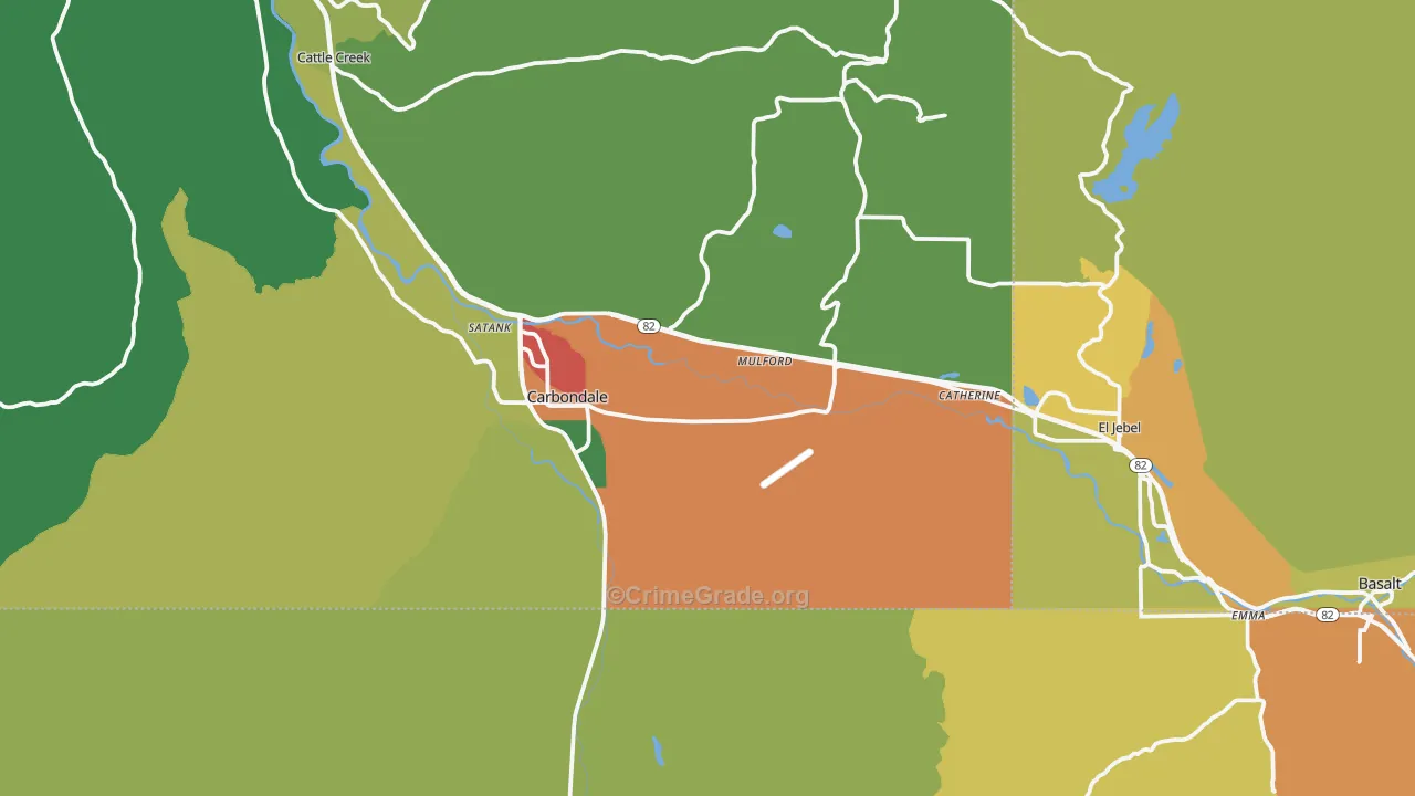 Carbondale, CO Map of Drug-Related Crime Rates