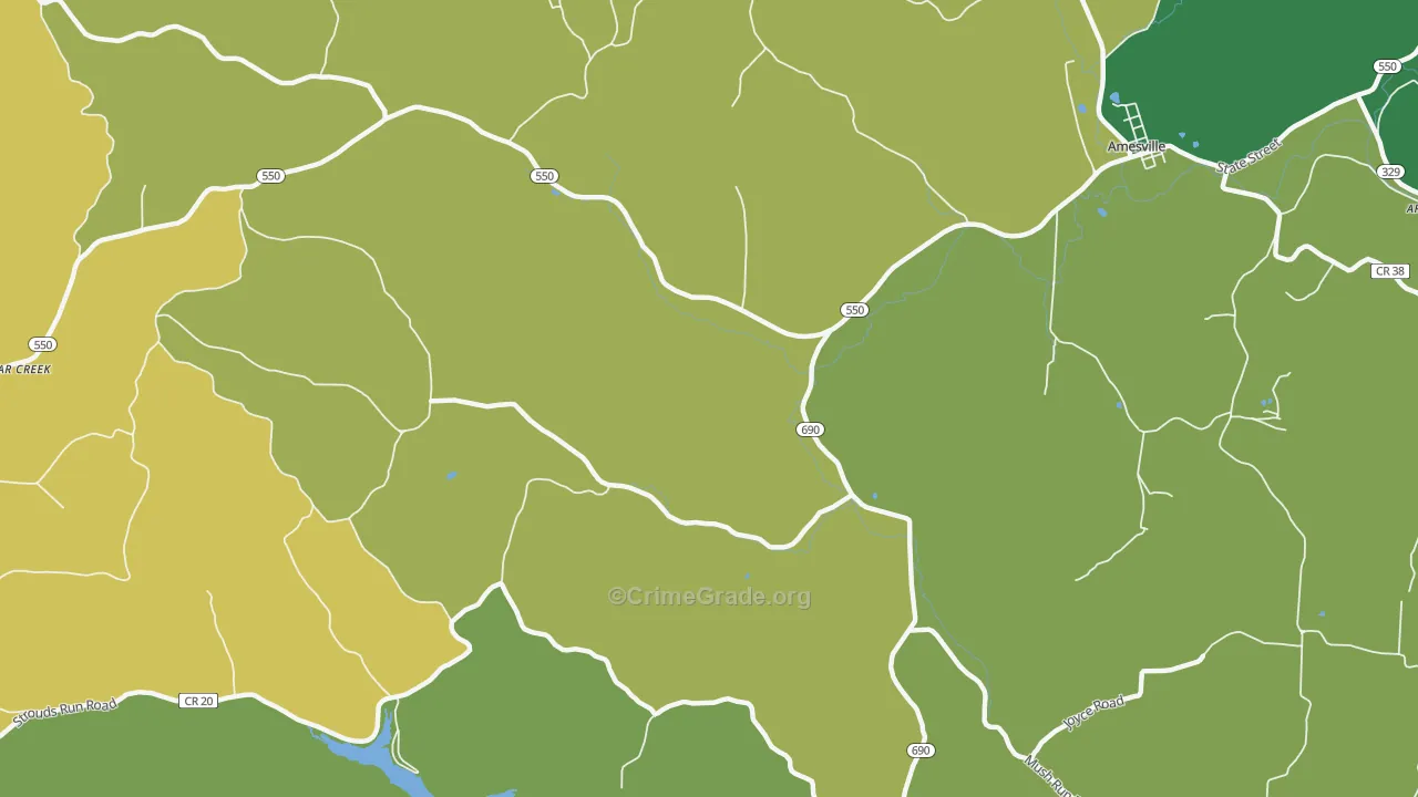 Carbondale, OH Map of Drug-Related Crime Rates