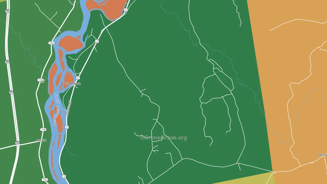 Cardville, ME Map of Drug-Related Crime Rates