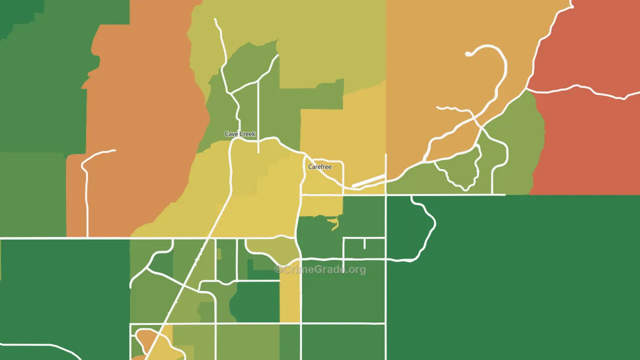 Carefree, AZ Map of Drug-Related Crime Rates