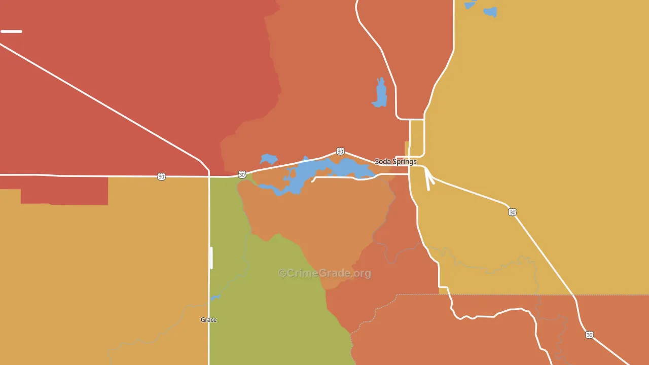 Caribou County, ID Map of Drug-Related Crime Rates