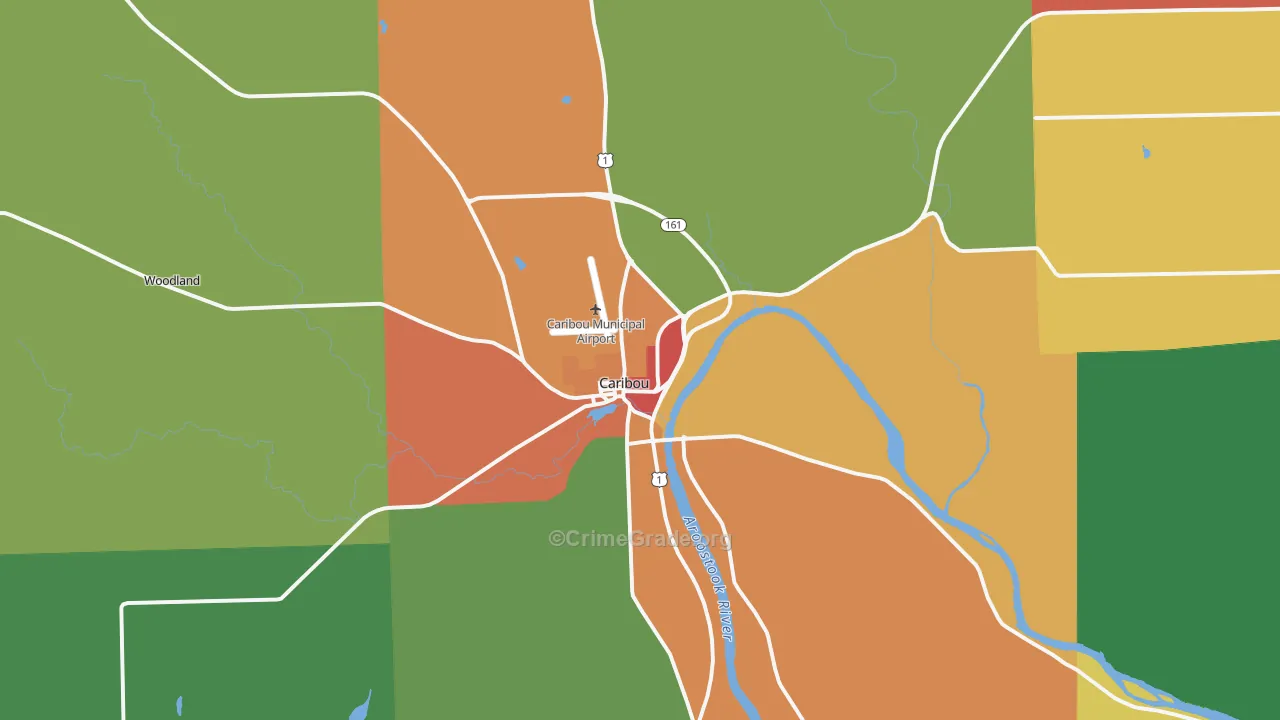 Caribou, ME Map of Drug-Related Crime Rates