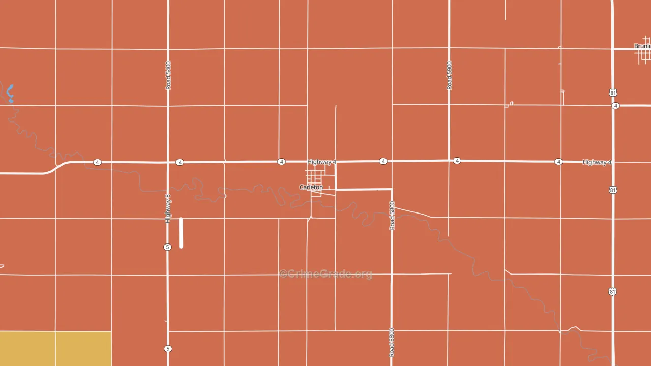 Carleton, NE Map of Drug-Related Crime Rates