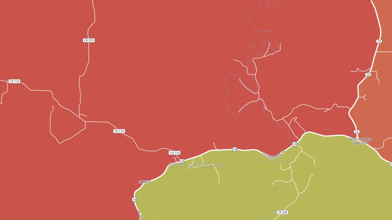 Carlile, WY Map of Drug-Related Crime Rates