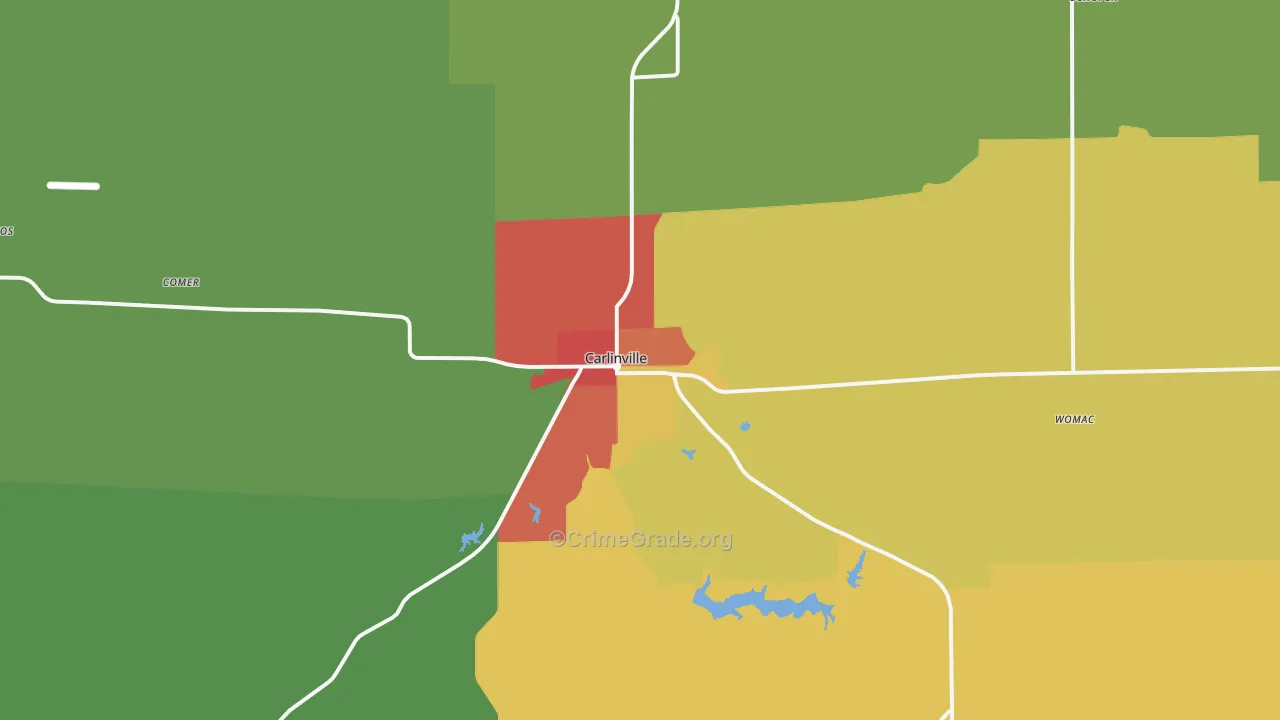 Carlinville, IL Map of Drug-Related Crime Rates