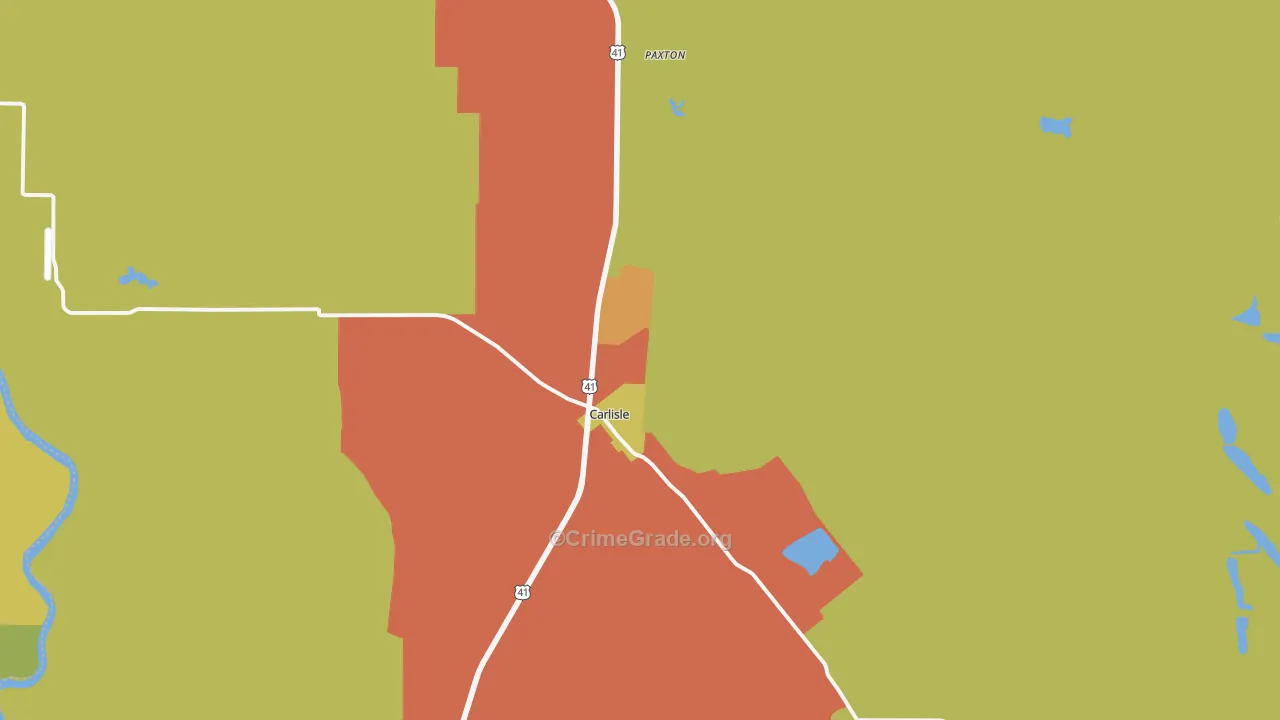 Carlisle, IN Map of Drug-Related Crime Rates