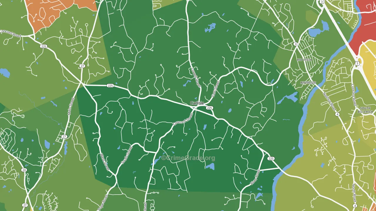 Carlisle, MA Map of Drug-Related Crime Rates
