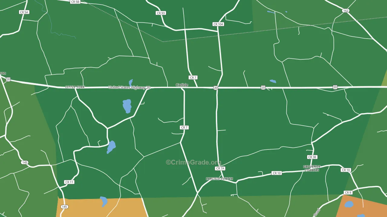 Carlisle, NY Map of Drug-Related Crime Rates