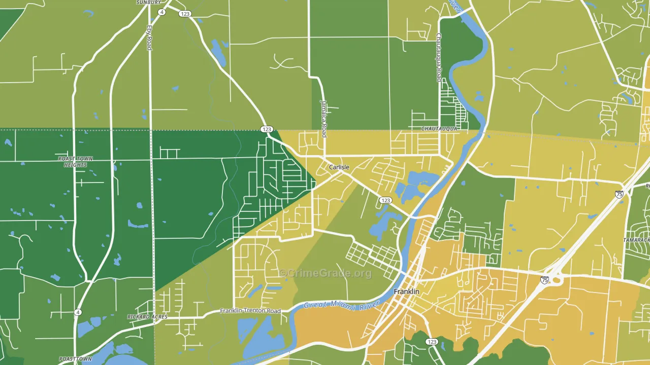 Carlisle, OH Map of Drug-Related Crime Rates