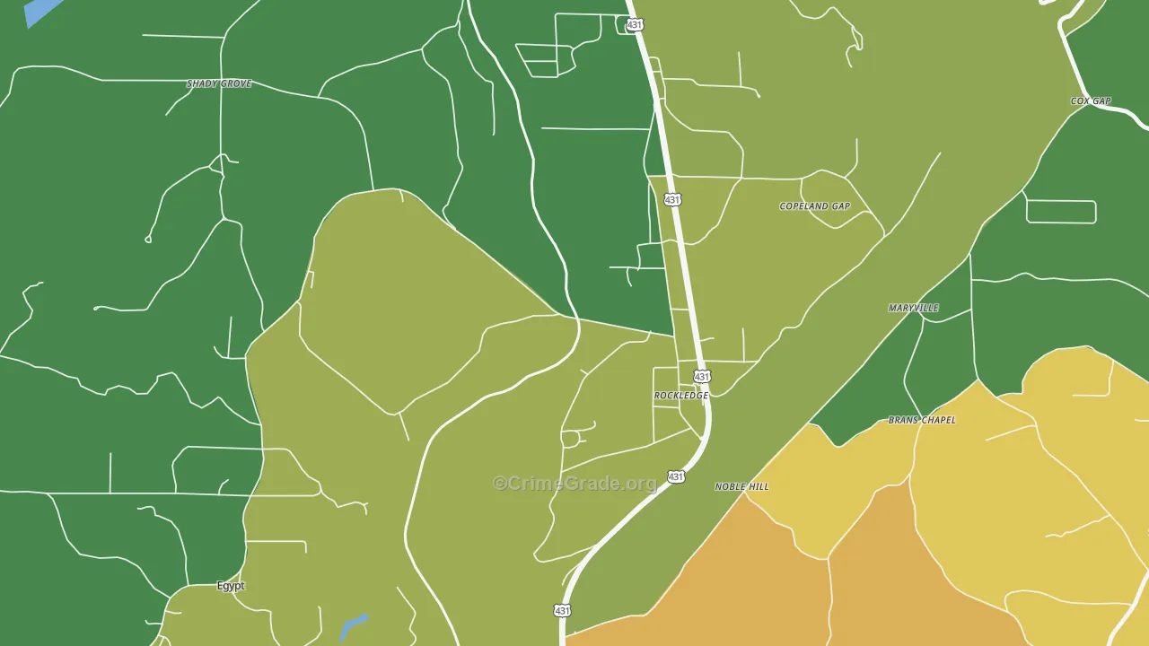 Carlisle-Rockledge, AL Map of Drug-Related Crime Rates