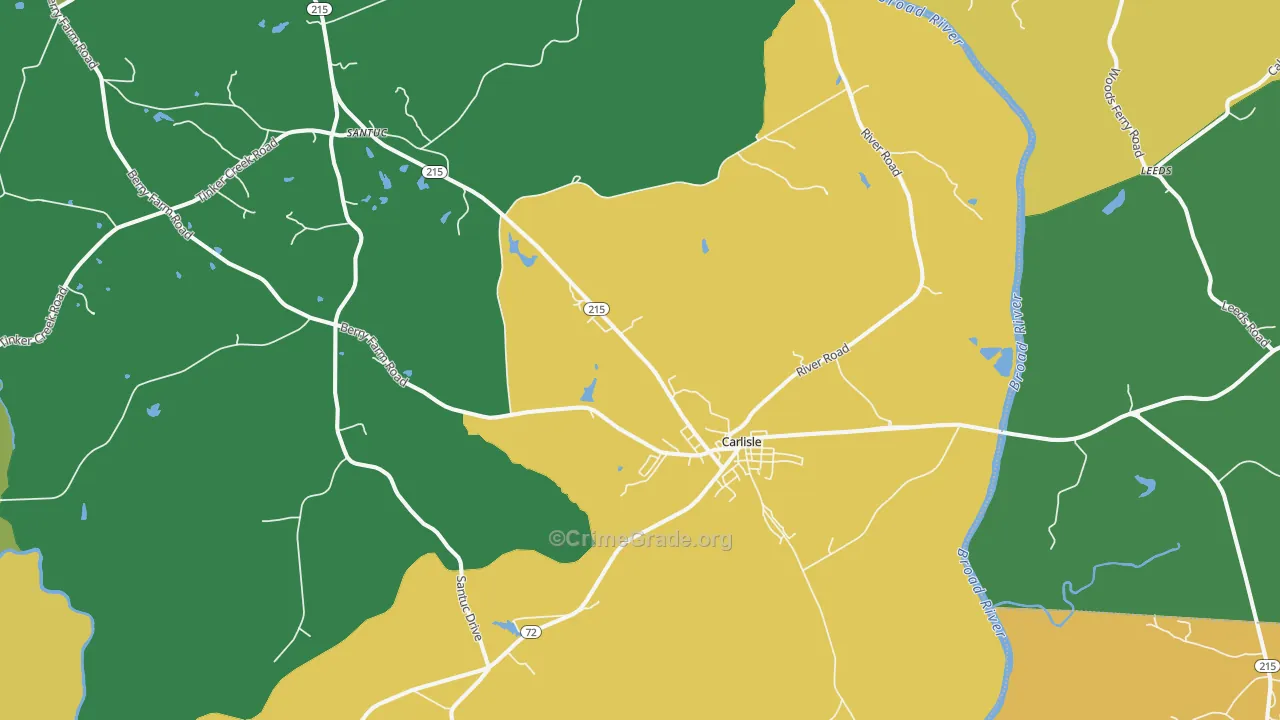 Carlisle, SC Map of Drug-Related Crime Rates