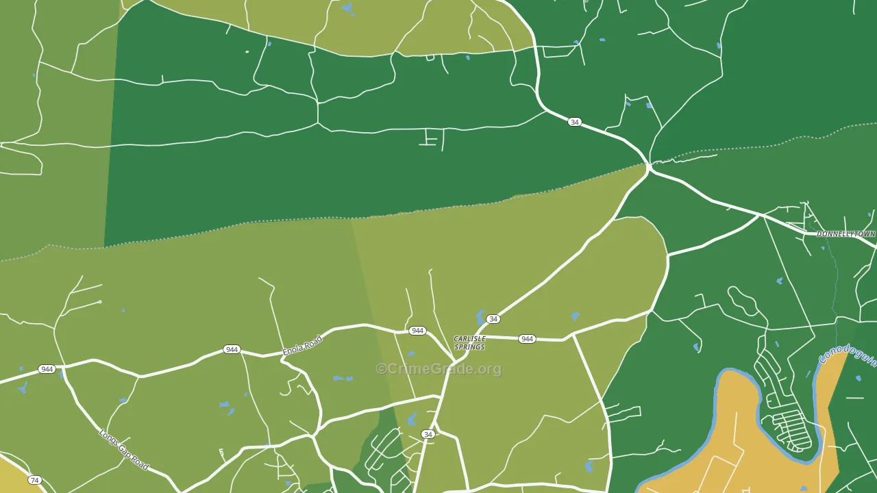 Carlisle Springs, PA Map of Drug-Related Crime Rates