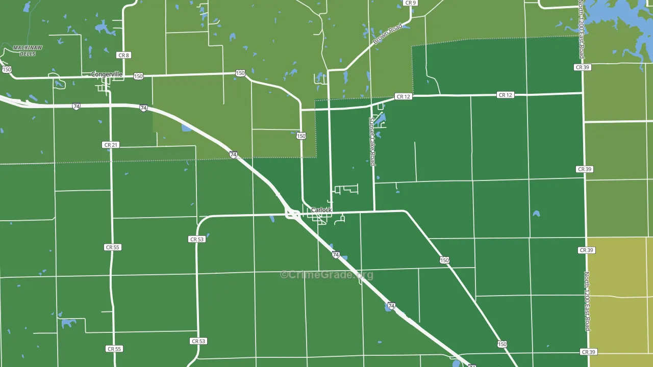 Carlock, IL Map of Drug-Related Crime Rates