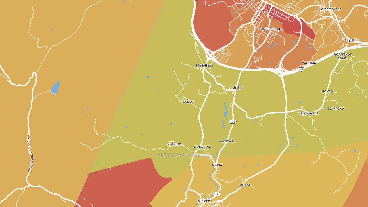 Carlos, MD Map of Drug-Related Crime Rates