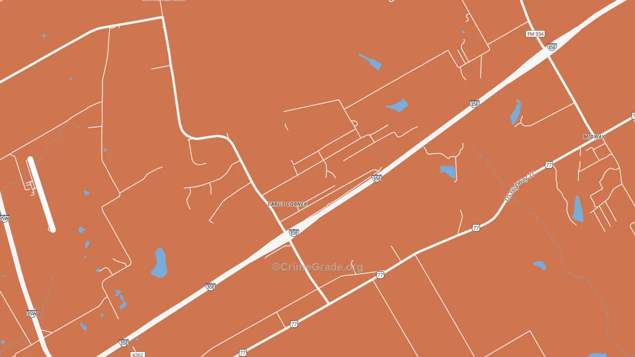 Carls Corner, TX Map of Drug-Related Crime Rates