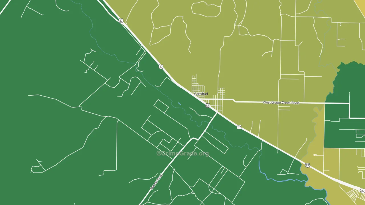 Carlsbad, TX Map of Drug-Related Crime Rates