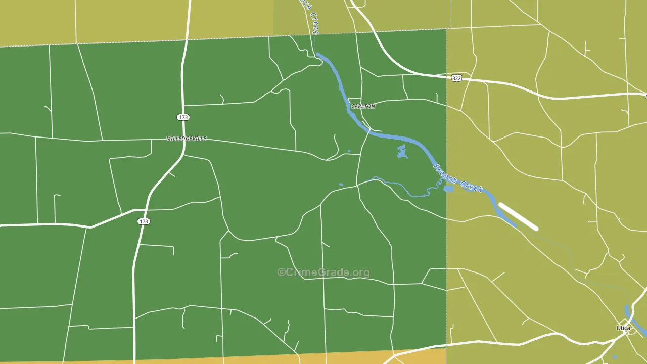 Carlton, PA Map of Drug-Related Crime Rates