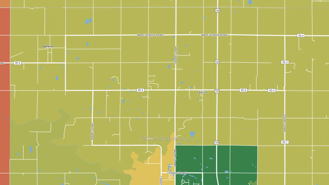 Carlyle, KS Map of Drug-Related Crime Rates
