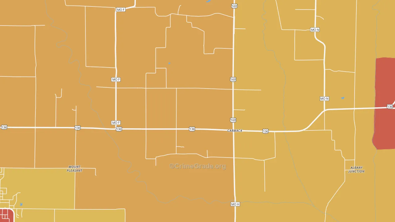 Carmack, MO Map of Drug-Related Crime Rates