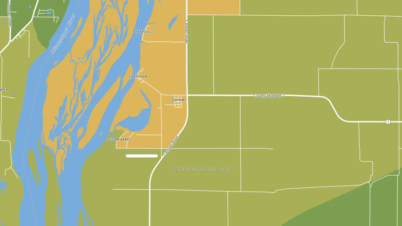 Carman, IL Map of Drug-Related Crime Rates