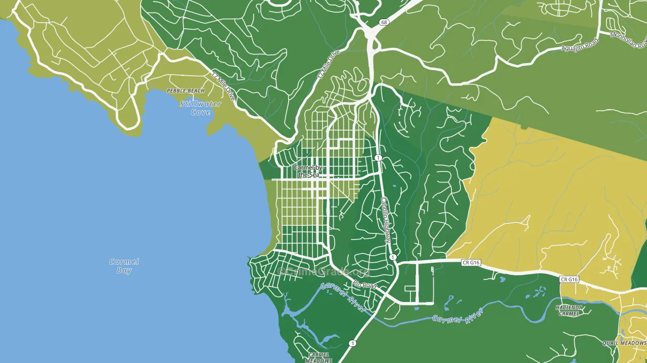 Carmel-By-The-Sea, CA Map of Drug-Related Crime Rates