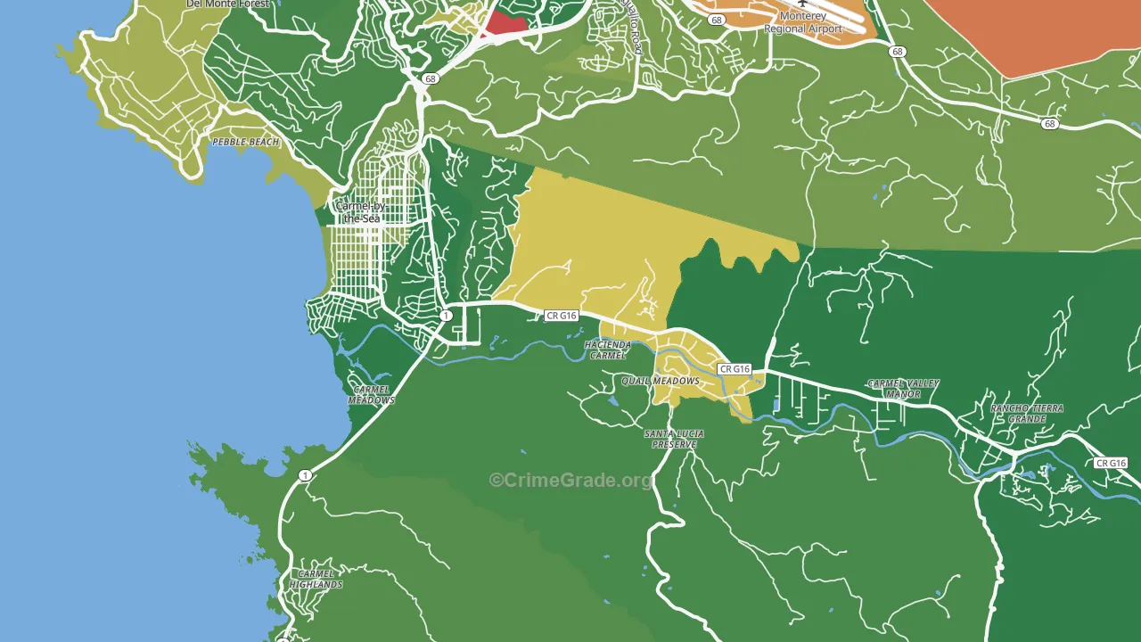 Carmel, CA Map of Drug-Related Crime Rates