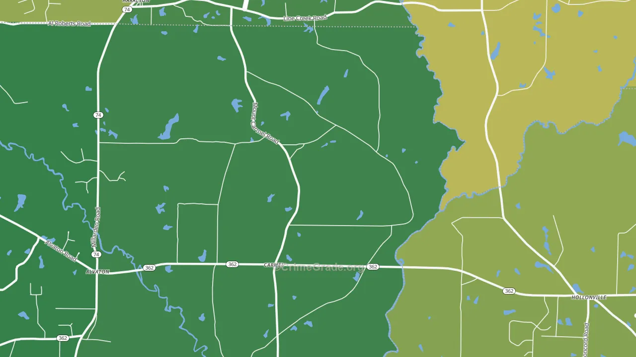 Carmel, GA Map of Drug-Related Crime Rates