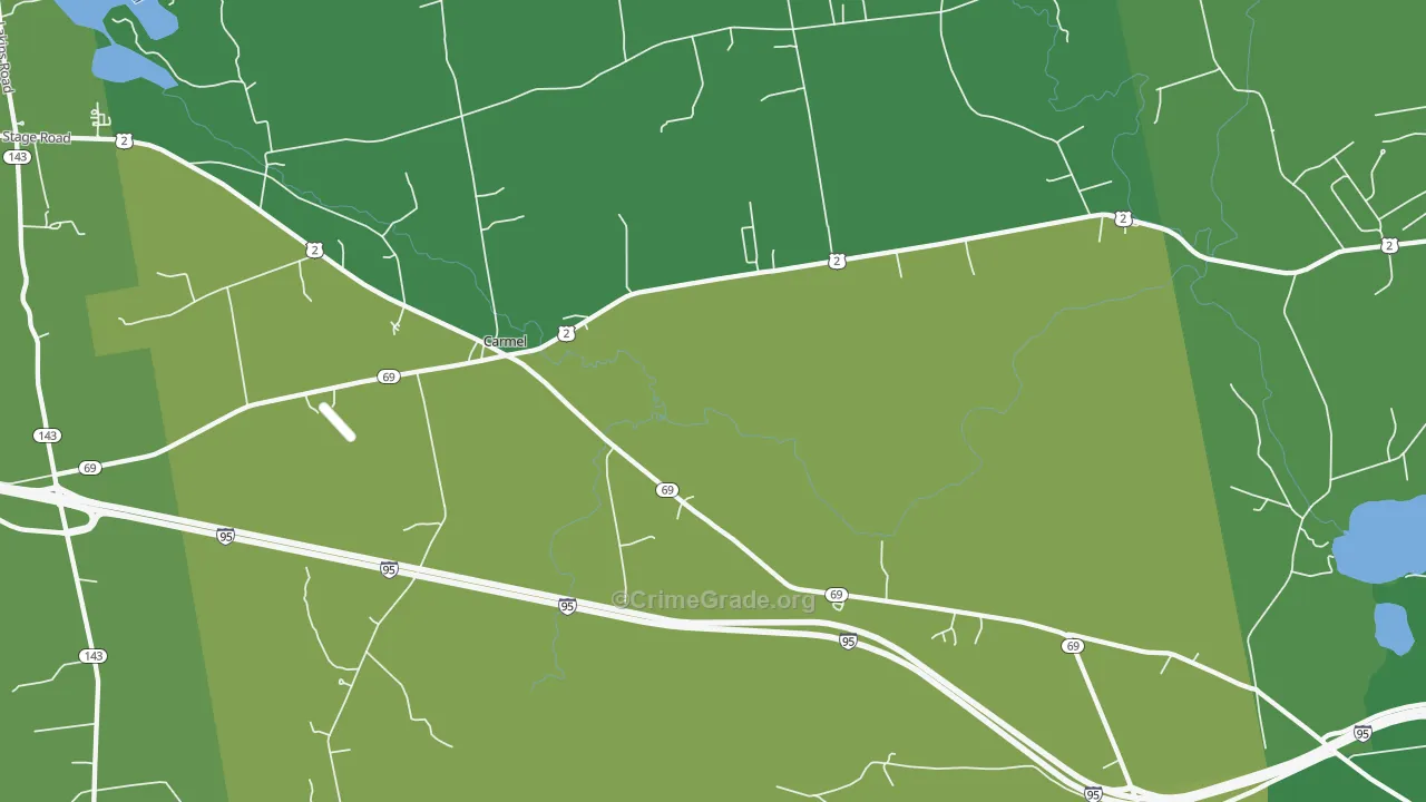 Carmel, ME Map of Drug-Related Crime Rates