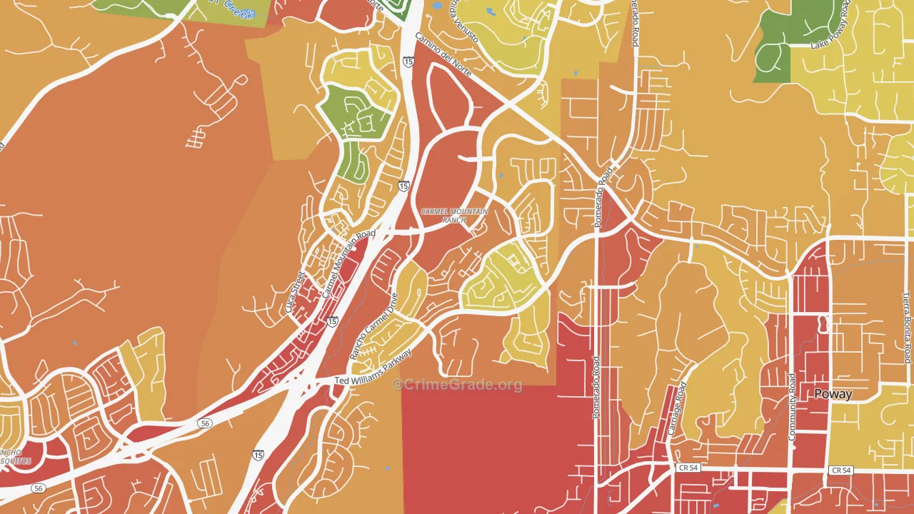 Carmel Mountain, San Diego, CA Map of Drug-Related Crime Rates