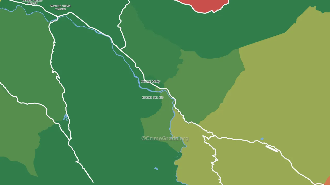 Carmel Valley, CA Map of Drug-Related Crime Rates