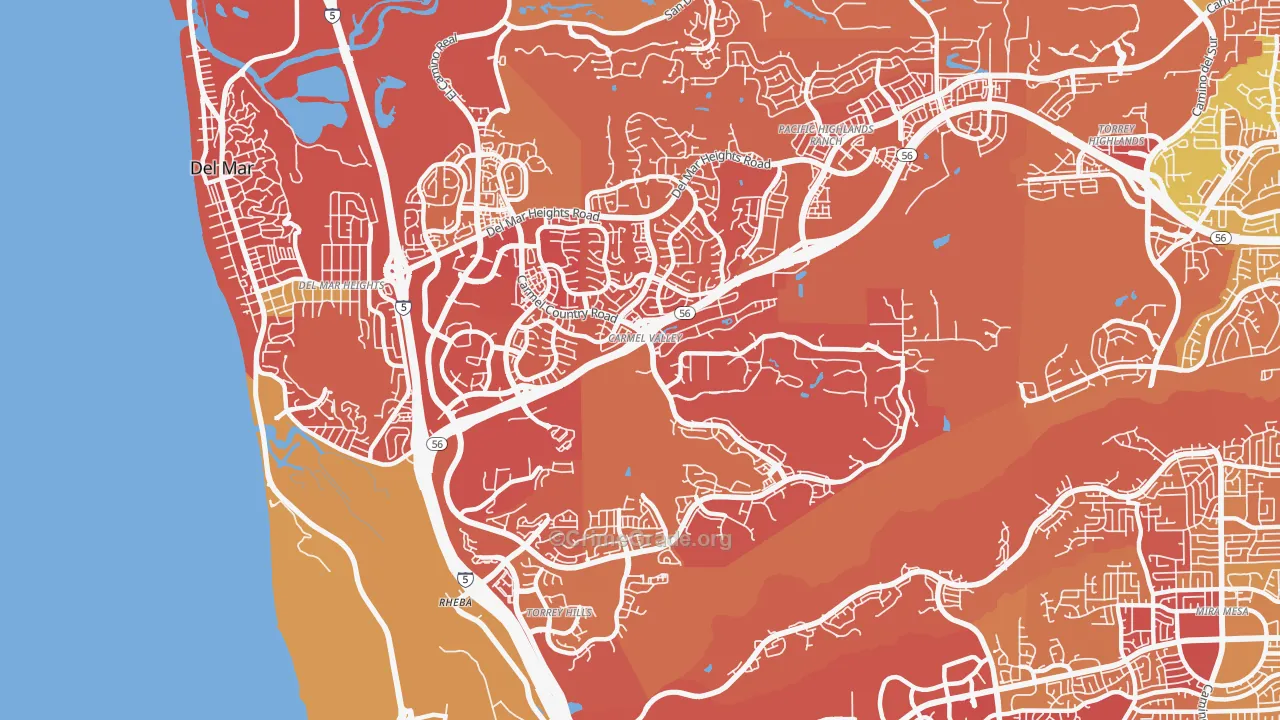 Carmel Valley, San Diego, CA Map of Drug-Related Crime Rates