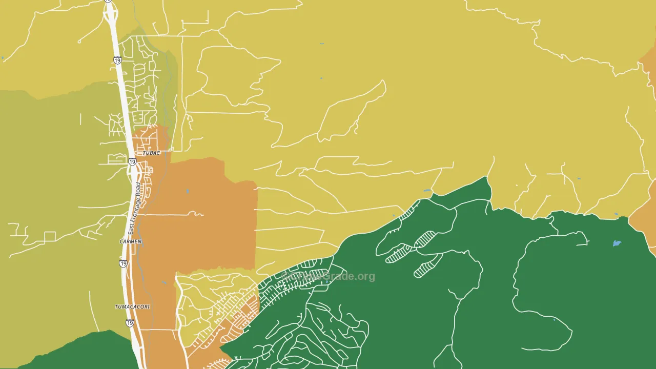 Carmen, AZ Map of Drug-Related Crime Rates