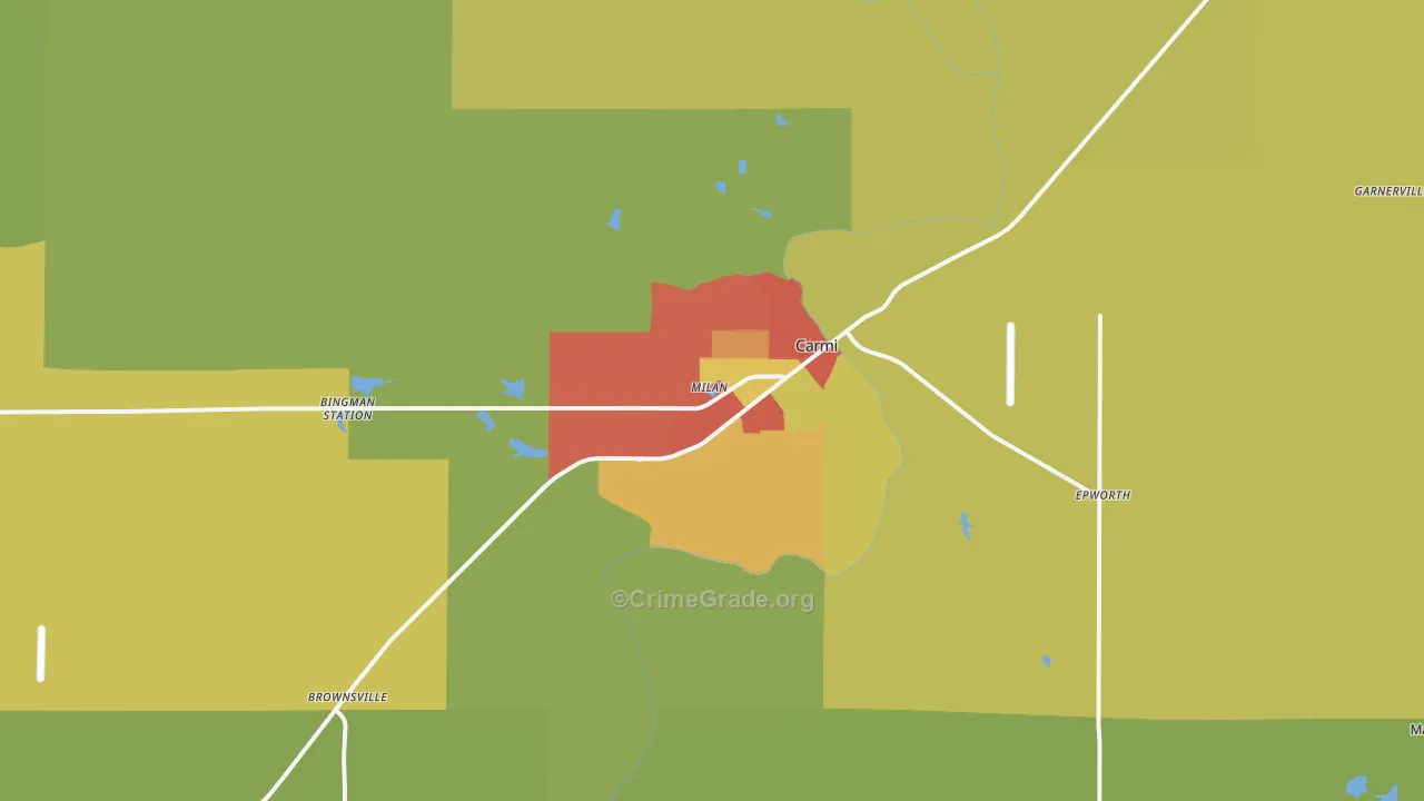 Carmi, IL Map of Drug-Related Crime Rates